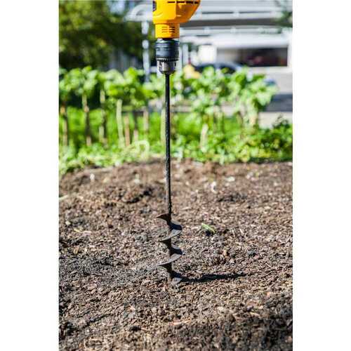 Broca aspiral para jardim 45 mm x 450 mm uso com furadeira