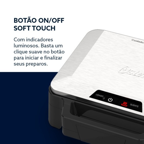Sanduicheira Grill antiaderente 1000W Inox - OSAN500  220V