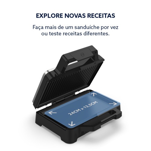 Sanduicheira Grill antiaderente 1000W Inox - OSAN500  220V
