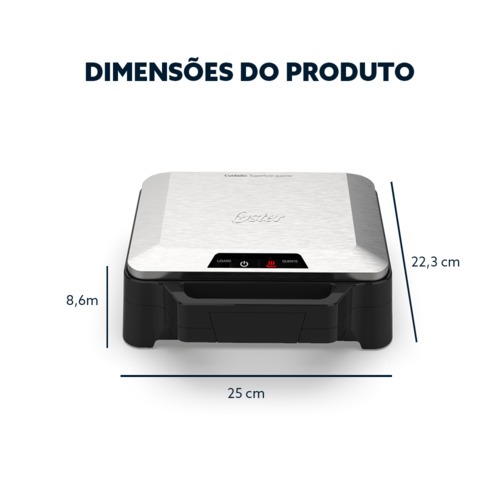 Sanduicheira Grill antiaderente 1000W Inox - OSAN500  220V