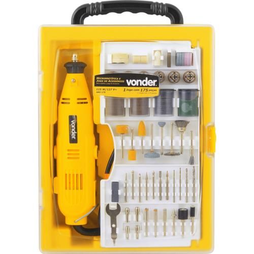 Micro retífica 115 Watts com 174 acessórios - ARV 175 220V Micro retífica 115 Watts com 174 acessórios - ARV 175 220V