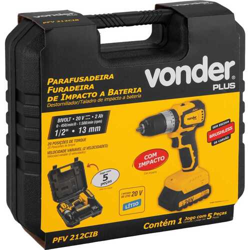 Furadeira Parafusadeira de impacto a bateria 1/2