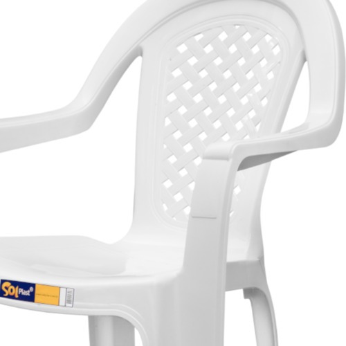 Cadeira plástica com braços - Jacarecica Cadeira plástica com braços - Jacarecica