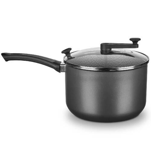 Pipoqueira antiaderente 4,8L com tampa de vidro grafite - 1313