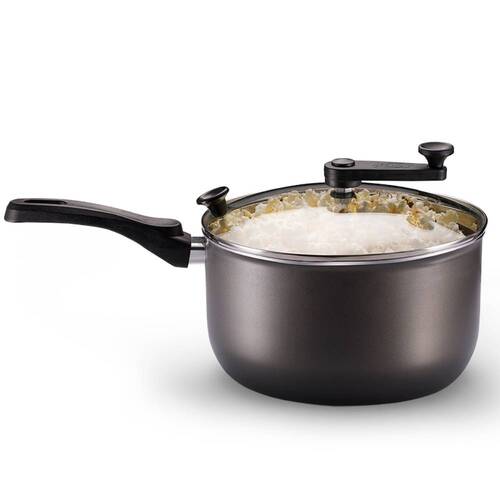 Pipoqueira antiaderente versátil 3,6L com tampa de vidro grafite - 8874 Pipoqueira antiaderente versátil 3,6L com tampa de vidro grafite - 8874