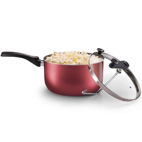 Pipoqueira antiaderente 3,6L com tampa de vidro cereja Cristal - 8994 Pipoqueira antiaderente 3,6L com tampa de vidro cereja Cristal - 8994