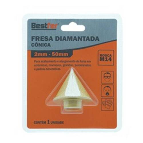 Fresa c�nica diamantada 2 a 50 mm - BFH3504