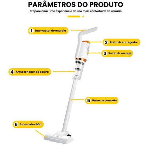 Aspirador de p� port�til 2 em 1 a bateria 7,4V - BOM-7005