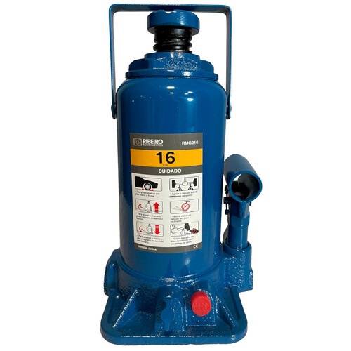Macaco hidr�ulico tipo garrafa 16 toneladas azul - RMGI016