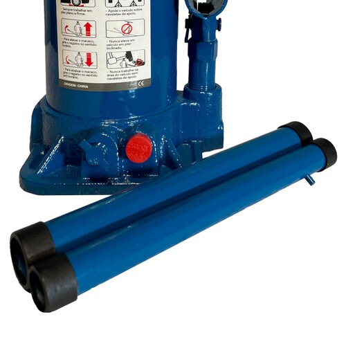 Macaco hidr�ulico tipo garrafa 12 toneladas azul - RMGI012