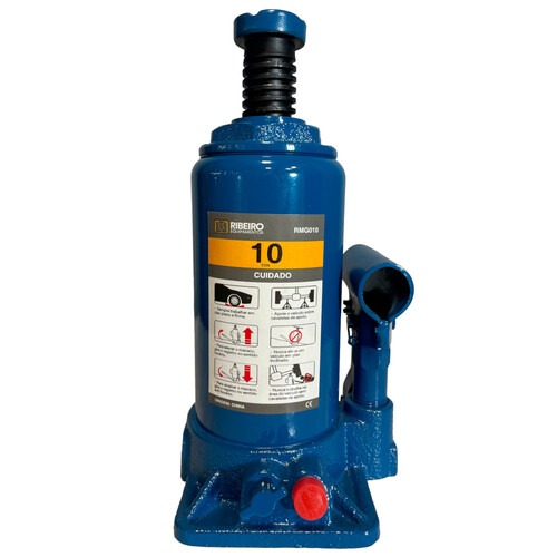 Macaco hidr�ulico tipo garrafa 10 toneladas azul - RMGI010