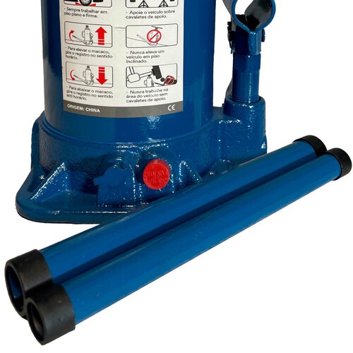 Macaco hidr�ulico tipo garrafa 20 toneladas azul - RMGI020