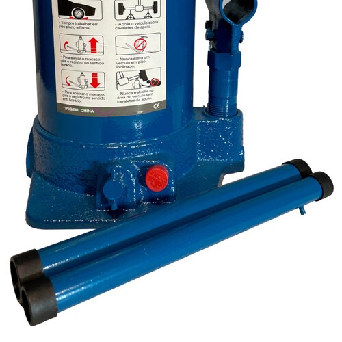 Macaco hidr�ulico tipo garrafa 32 toneladas azul - RMGI032