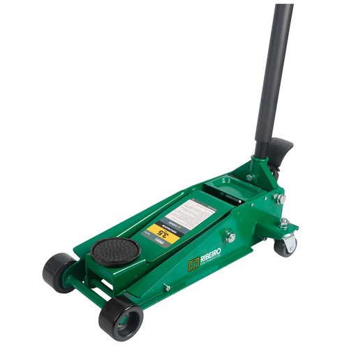 Macaco jacar� hidr�ulico 3,5T verde com rodas de poliuretano - RMJI002