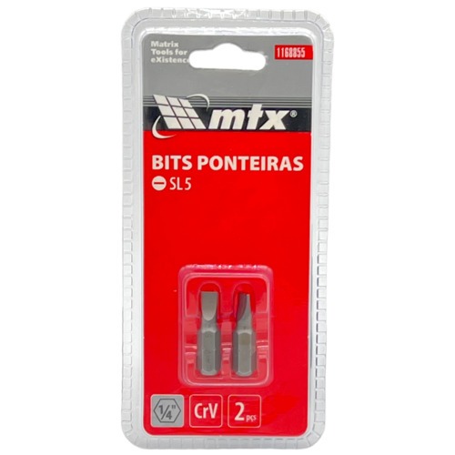 Bits fenda SL5 x 25 mm encaixe 1/4