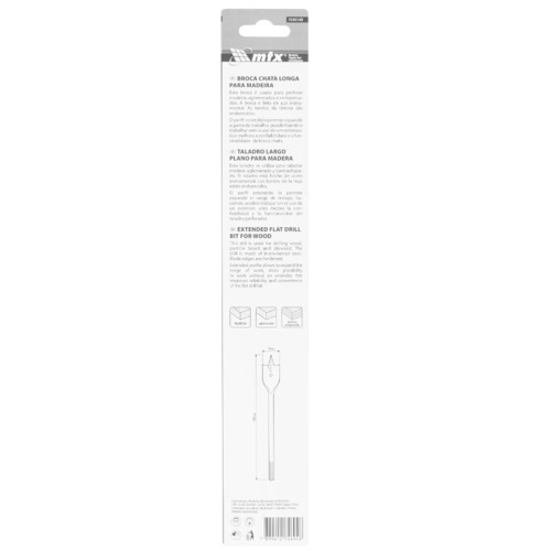 Broca chata longa para madeira 14 x 300 mm - 7040149