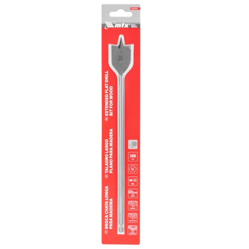 Broca chata longa para madeira 30 x 300 mm - 7040309