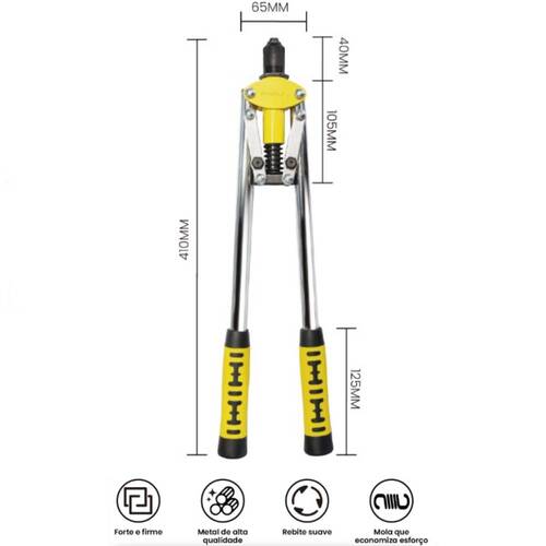 Rebitador manual tipo alavanca para rebites de at� 4,8 mm - BOM-1646
