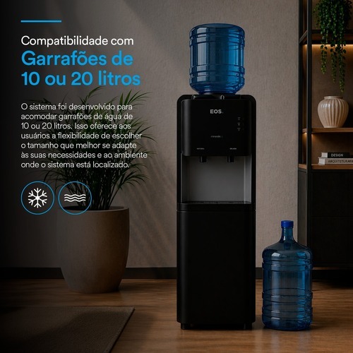 Bebedouro de coluna compressor para garraf�o 10/20L preto Mineralle - EBC031PC  110V