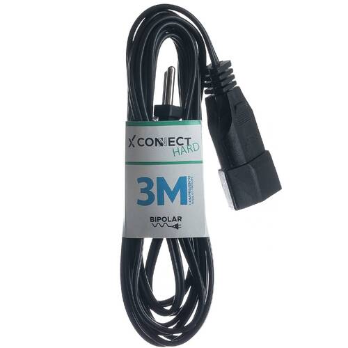 Extensão elétrica 3 metros 1 tomada 2 x 0,75 mm 10A bipolar - Connect Hard Extensão elétrica 3 metros 1 tomada 2 x 0,75 mm 10A bipolar - Connect Hard