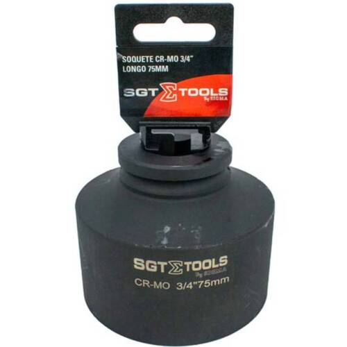 Soquete sextavado de impacto longo 75 mm encaixe 3/4
