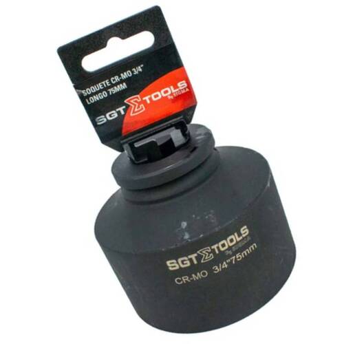 Soquete sextavado de impacto longo 75 mm encaixe 3/4