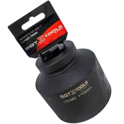 Soquete sextavado de impacto longo 75 mm encaixe 1