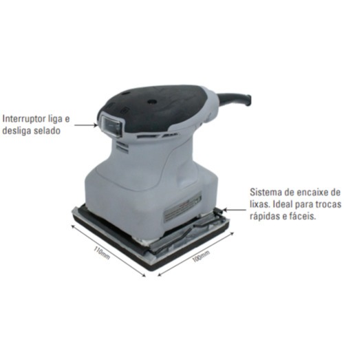 Lixadeira orbital 200 watts 110 x 100 mm - SGT-4321-PRO 220V Lixadeira orbital 200 watts 110 x 100 mm - SGT-4321-PRO 220V