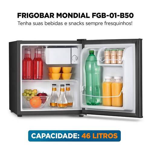 Frigobar 46 litros porta revers�vel preto - FGB-01-B50  110V