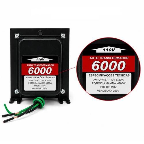 Autotransformador de voltagem para pot�ncia at� 4600W - 6000VAT  110V/220V