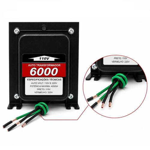 Autotransformador de voltagem para pot�ncia at� 4600W - 6000VAT  110V/220V