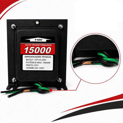 Autotransformador de voltagem para pot�ncia at� 10500W - 15000VAT  110V/220V