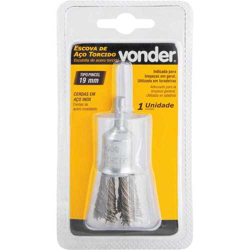 Escova de a�o inox torcida tipo pincel 19 mm