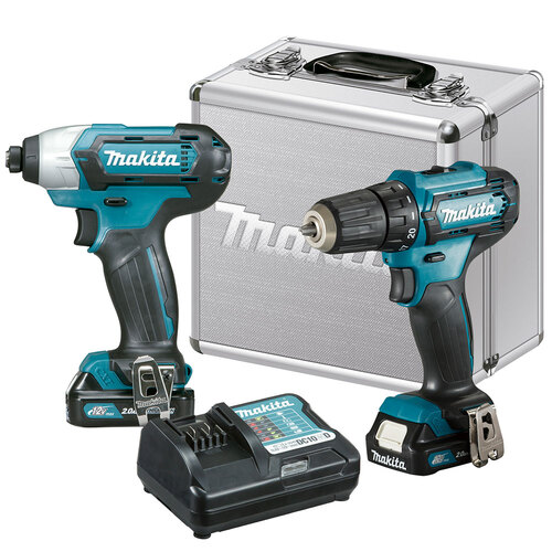Combo furadeira parafusadeira DF333D + parafusadeira de impacto TD110D 12V - CLX224SAX  110V/220V