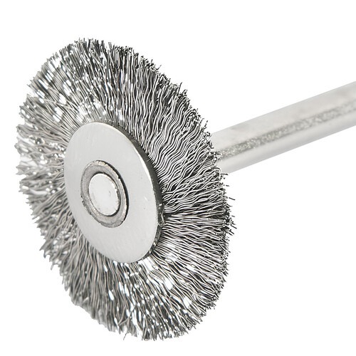 Escova de a�o inox circular ondulada 20 mm para micro ret�fica