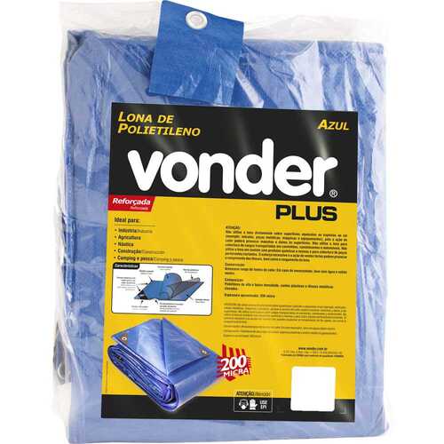Lona refor�ada de polietileno azul 9 m x 6 m