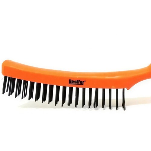 Escova de a�o manual com 3 fileiras cabo pl�stico - BFH1303