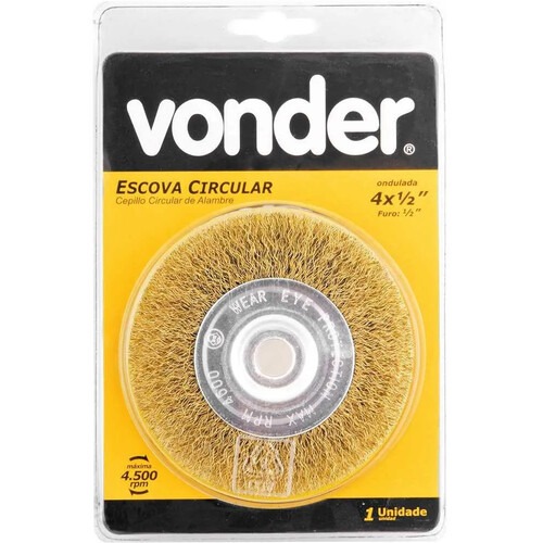 Escova de a�o latonado circular ondulada 4