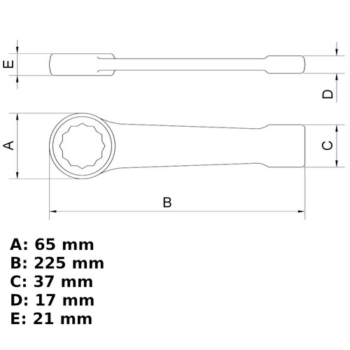 Chave estrela de bater 41 mm aço cromo vanádio - 44632041 Chave estrela de bater 41 mm aço cromo vanádio - 44632041