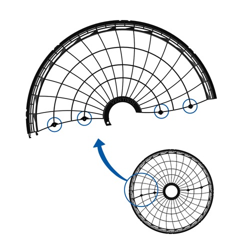 Ventilador de parede 60 cm oscilante com grade bipartida - New  220V