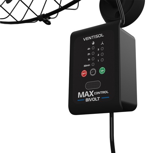 Ventilador de parede 60 cm oscilante 3 p�s preto com controle - Max Control  110V/220V