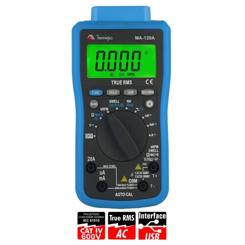 Mult�metro automotivo digital port�til - MA-120A