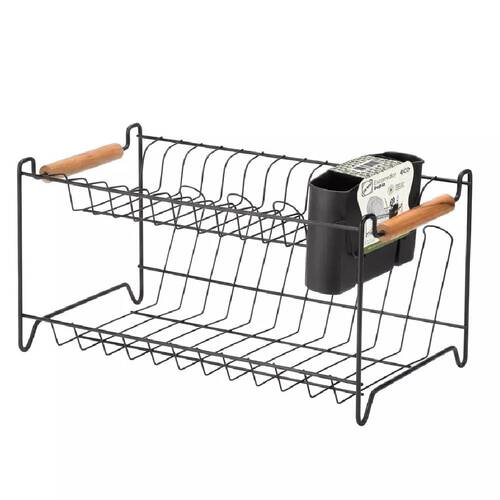 Escorredor de lou�a duplo com porta talheres Eco Design - 0452