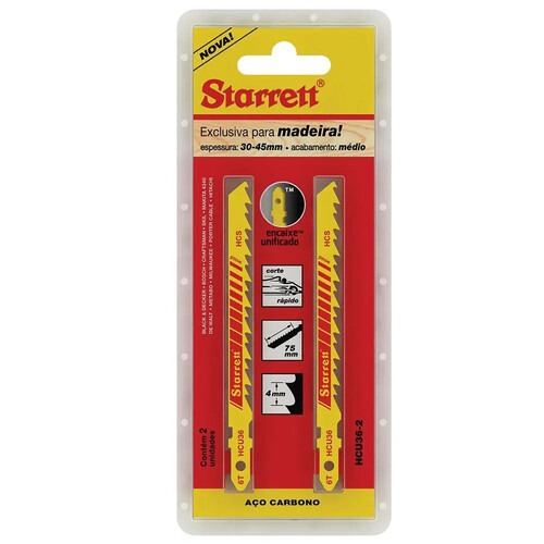 Lâmina serra tico tico 75 mm 6 dentes para madeira 2 peças - HCU36-2 Lâmina serra tico tico 75 mm 6 dentes para madeira 2 peças - HCU36-2