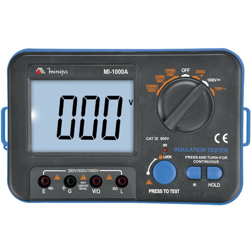 Meg�metro digital para medi��o de resist�ncia 2000 ohms - MI-1000A
