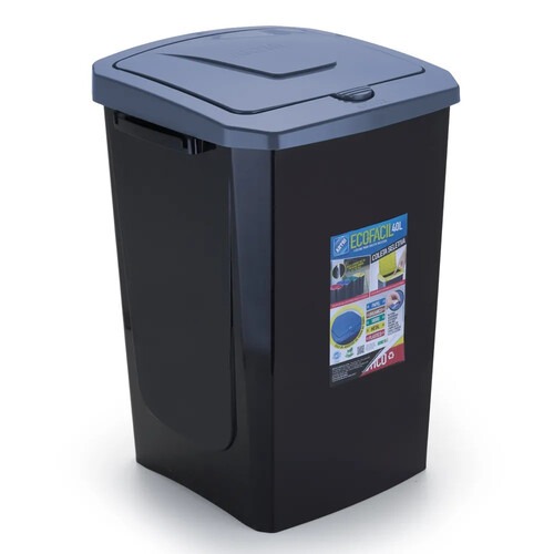 Lixeira plastica push click 40 litros com tampa Ecof�cil - 5073