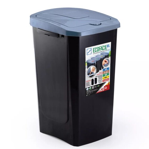 Lixeira plastica push click 30 litros com tampa Ecof�cil - 5072
