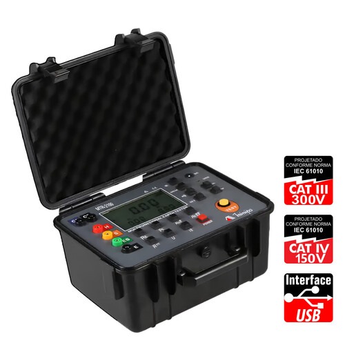 Terr�metro digital multifun��o LCD 4 digitos CAT III 300V CAT IV 150V -MTR-2100