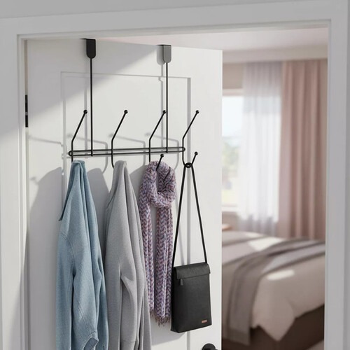 Cabide Eclipse de porta com 4 ganchos Black - 2560