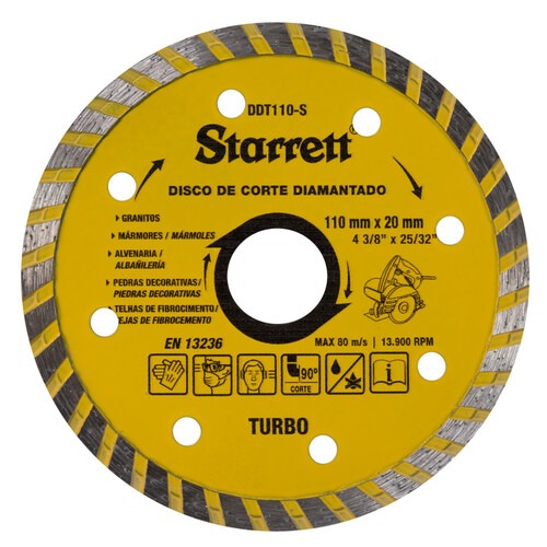 Disco diamantado turbo 110 mm para alvenaria - DDT110-S